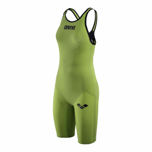 Arena Carbon Pro Open Back Short Leg Suit - Acid Green SIDE 1