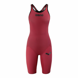 Arena Carbon Pro Closed Back Short Leg Suit - Red FRONT