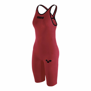 Arena Carbon Pro Closed Back Short Leg Suit - Red SIDE 1