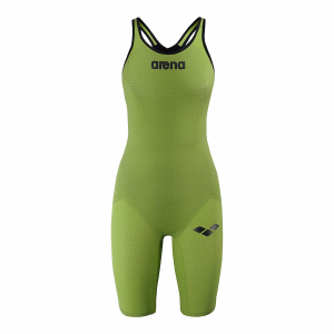 Arena Carbon Pro Closed Back Short Leg Suit - Acid Green FRONT