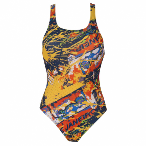 Arena Ladies Carioca One Piece Blue / Yellow Swimsuit