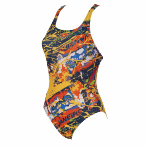 Arena Ladies Carioca One Piece Blue / Yellow Swimsuit