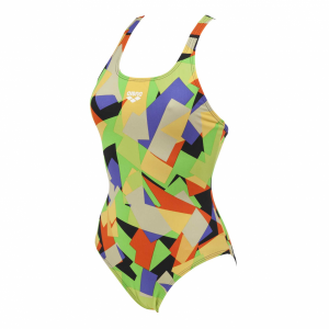 Arena Ladies Black and Green Swimsuit - Glassy