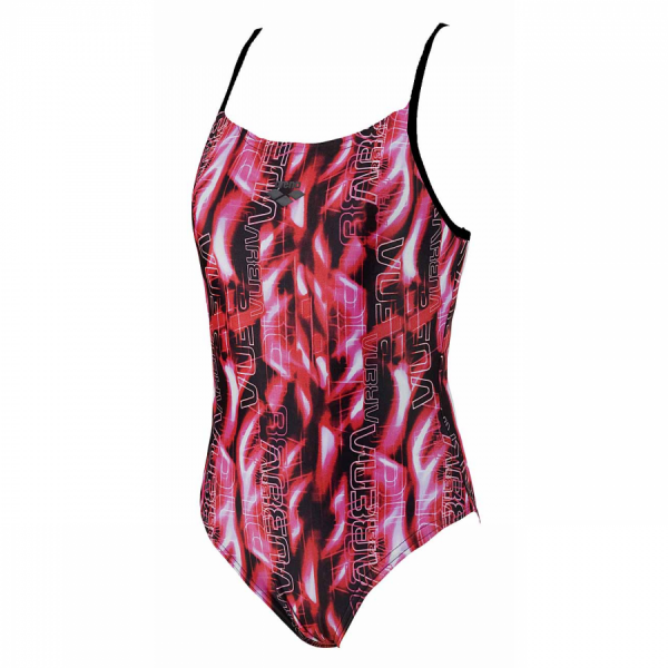 Arena Mabelle Junior Swimsuit - Black / Petunia FRONT