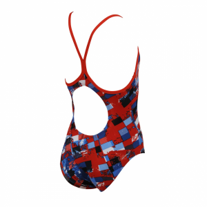 Arena Mahogany Girls Mulitcoloured Swimsuit (Red) Back