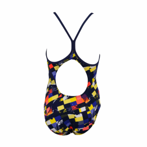 Arena Mahogany Girls Mulitcoloured Swimsuit Back View