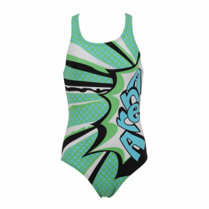 Arena Marseille Junior Swimsuit (Black / Green)