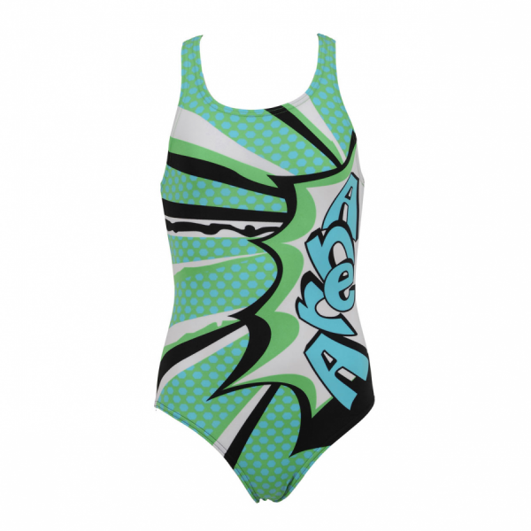 Arena Marseille Junior Swimsuit (Black / Green)