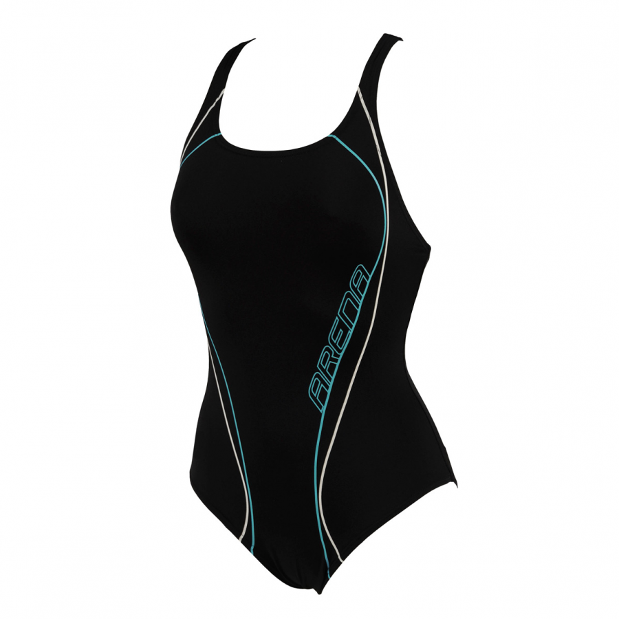 Arena Ladies Meander Swimsuit with Bra (Black)