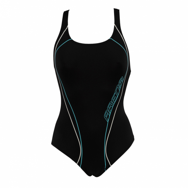 Arena Ladies Meander Swimsuit with Bra (Black)