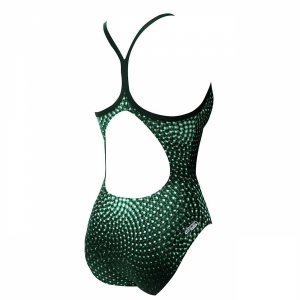 Arena Ladies Swimwear - Monaka II (Black/Green) Back