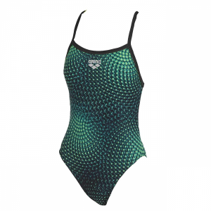 Arena Ladies Swimwear - Monaka II (Black/Green) Front
