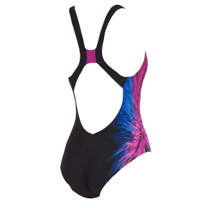 Arena Ladies Swimwear - Montbrison (Black/Fuchsia) Back