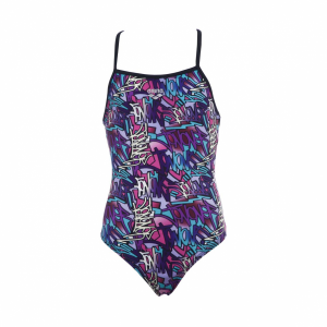 Arena Murales Girls Swimsuit (Purple Multi)