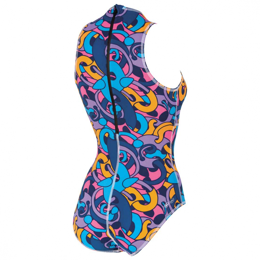 zipped swimming costume