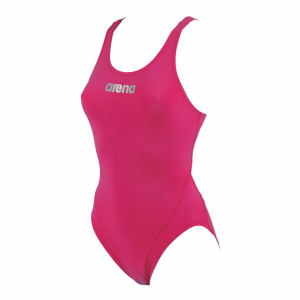 Shop Arena Ladies Makinas High Leg Swimsuit (Pink)