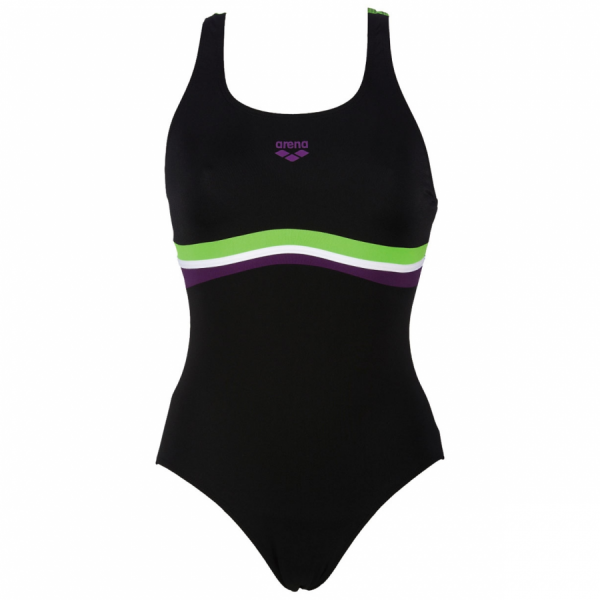 Arena Prestige Swimming Costume - Black / Green