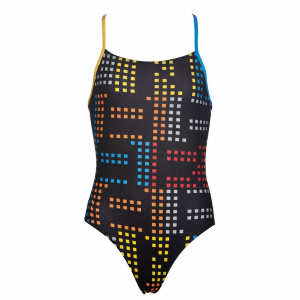 Arena Girls Neon Black Swimsuit
