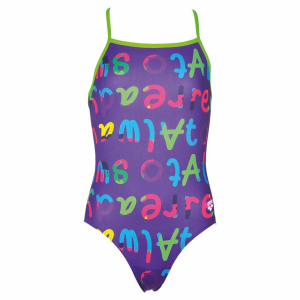 Arena Log Girls Purple Swimsuit
