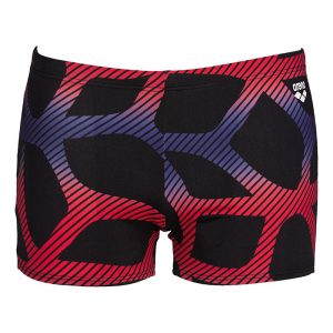 Arena Mens Spider Swim Shorts Black Red Blue Front