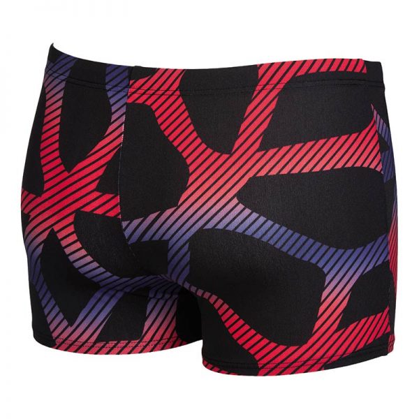 Arena Mens Spider Swim Shorts Black Red Blue Back