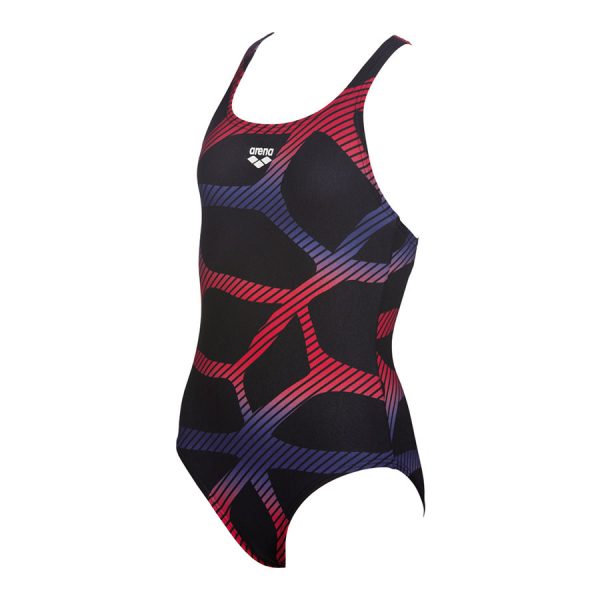 Arena Spider Girls Swimsuit Black Red