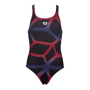 Arena Spider Girls Swimsuit Black Red