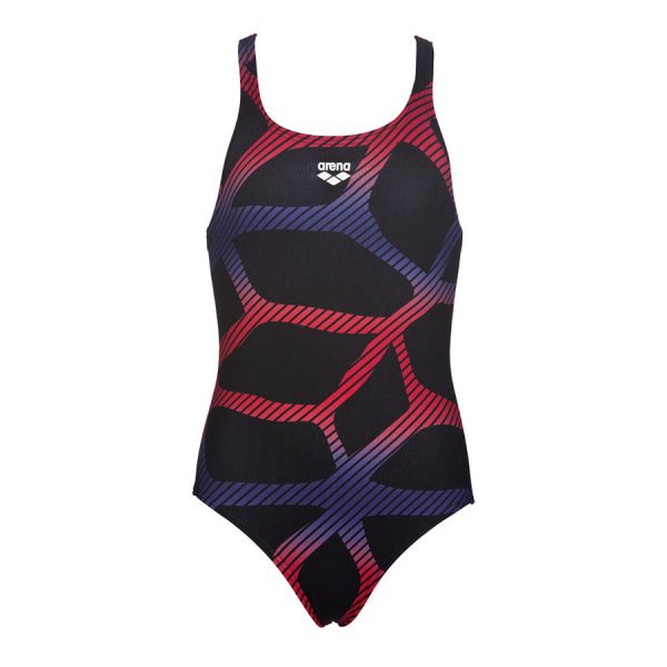 Arena Spider Girls Swimsuit Black Red