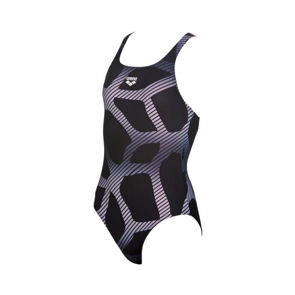 Arena Spider Girls Swimsuit Black Pink