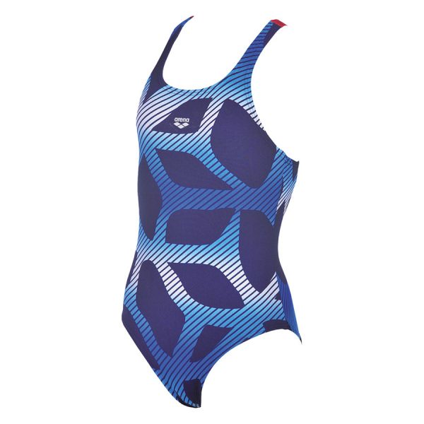 Arena Spider Girls Swimsuit Blue Red