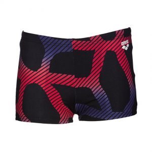 Arena Spider Boys Black Red Swim Shorts
