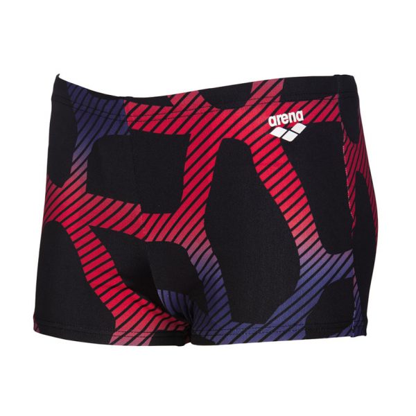 Arena Spider Boys Black Red Swim Shorts