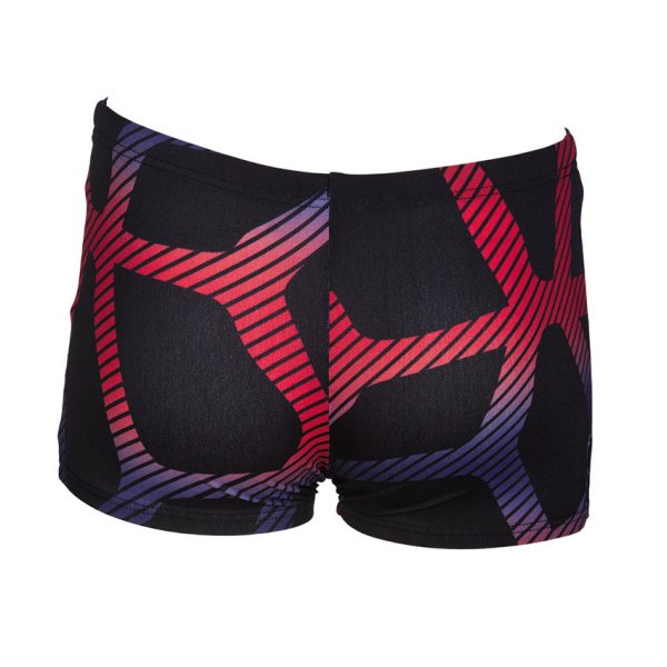 Arena Spider Boys Black Red Swim Shorts
