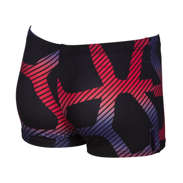 Arena Spider Boys Black Red Swim Shorts