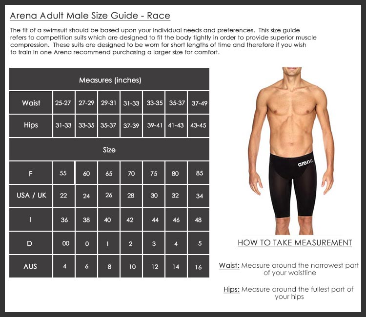 Mens Swimsuit Size Chart