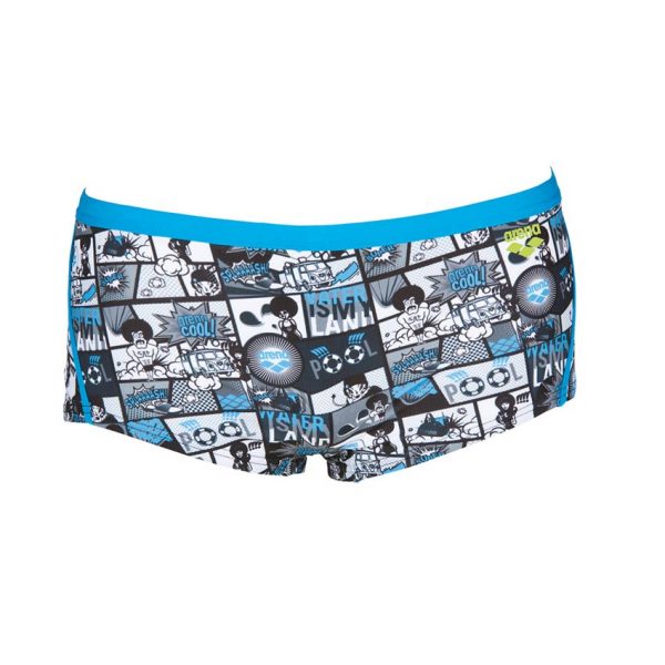 Arena Mens Blue Comics Low Waist Swim Shorts