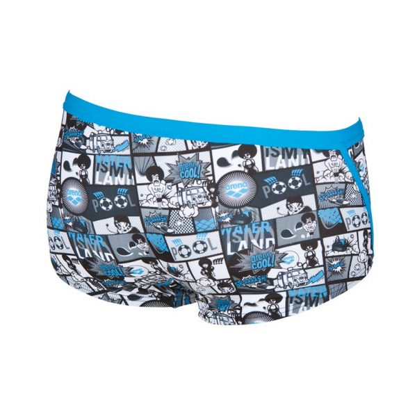 Arena Mens Blue Comics Low Waist Swim Shorts