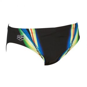 Arena Mens Black Yellow Iridiscent Swim Brief