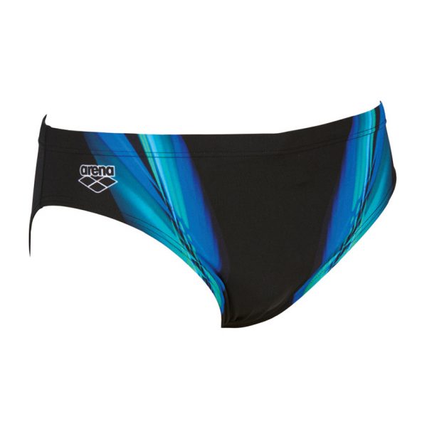 Arena Mens Black Blue Iridiscent Swim Brief