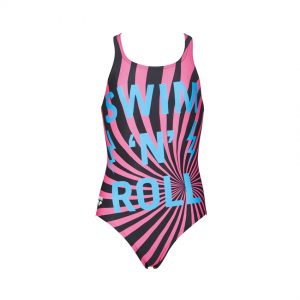 Arena Swim&Roll Girls Swimsuit Black