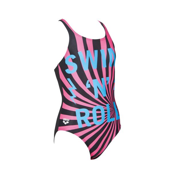 Arena Swim&Roll Girls Swimsuit Black