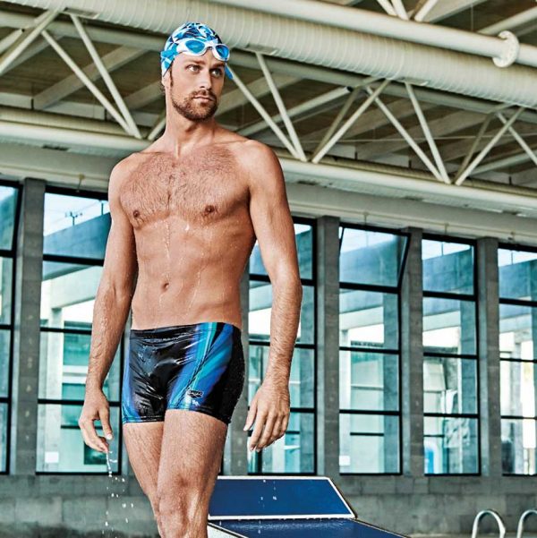 Arena Mens Black Blue Iridiscent Swim Short