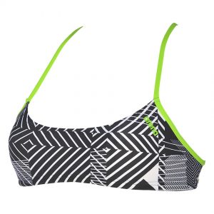 Black Green Arena Bandeau Bikini Top
