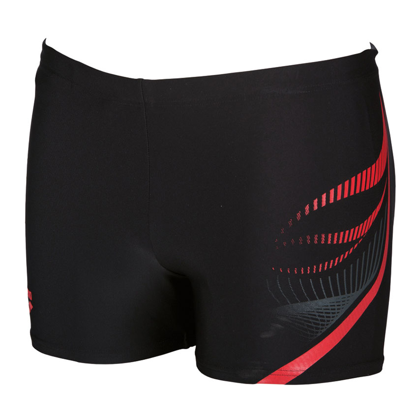 Arena Flow black swim shorts have subtle, smart detailing