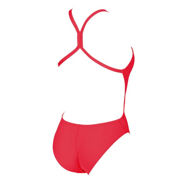 Arena 'Solid Light Tech' Fluo Red High Leg Swimsuit