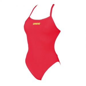 Arena 'Solid Light Tech' Fluo Red High Leg Swimsuit