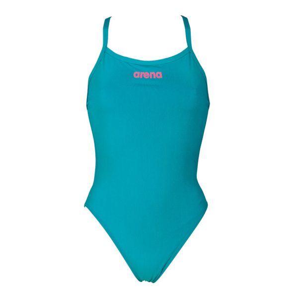 Arena 'Solid Light Tech' High Leg Green Swimsuit
