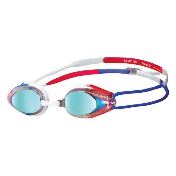 Red White Blue Arena Tracks JUNIOR Mirrored Goggles