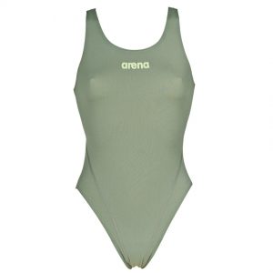 Arena 'Solid Tech' High Leg Green Swimsuit