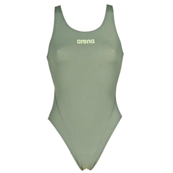 Arena 'Solid Tech' High Leg Green Swimsuit
